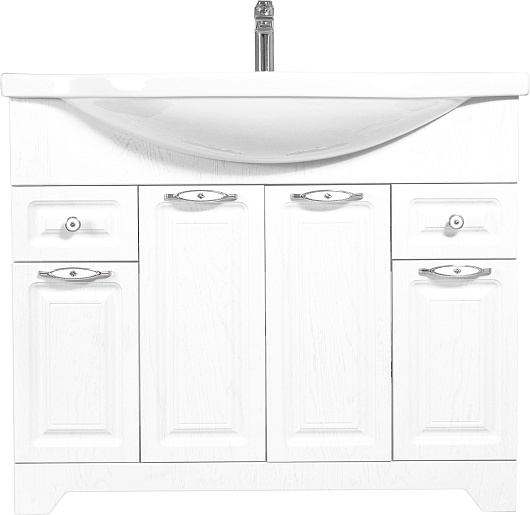 Stella Polare Тумба с раковиной Кармела 100 люкс белое серебро – фотография-4